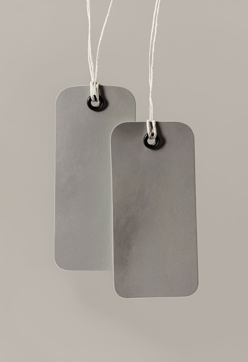 Minimalist Gray Tags Product Photography Mockup