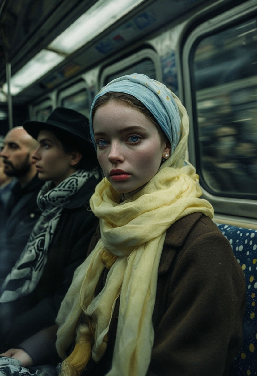 Introspective Subway Passengers Candid Photograph Art