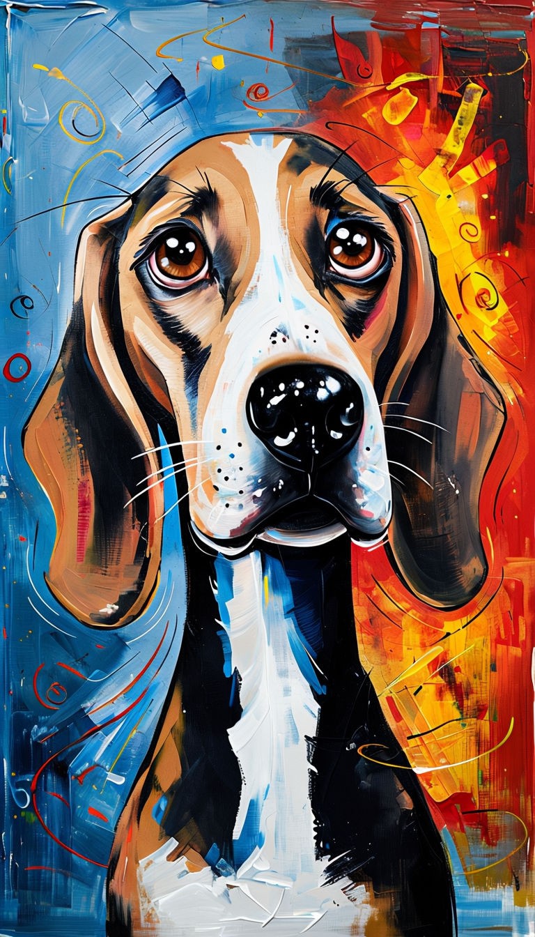 Abstract Beagle Portrait Art