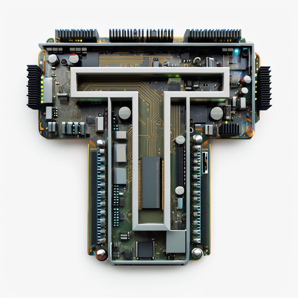 3D Motherboard-Inspired Monogram 