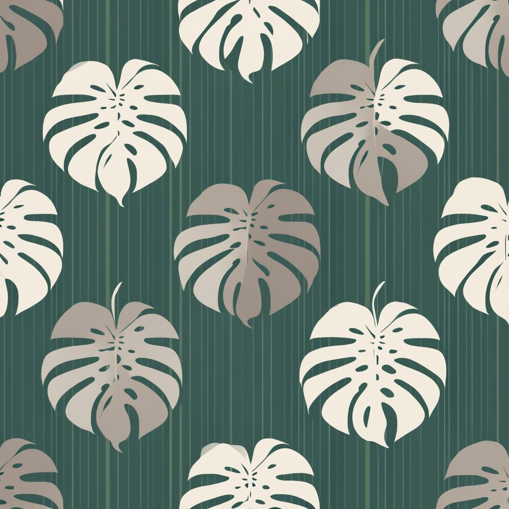 Tropical Monstera Leaves Seamless Pattern Design Art