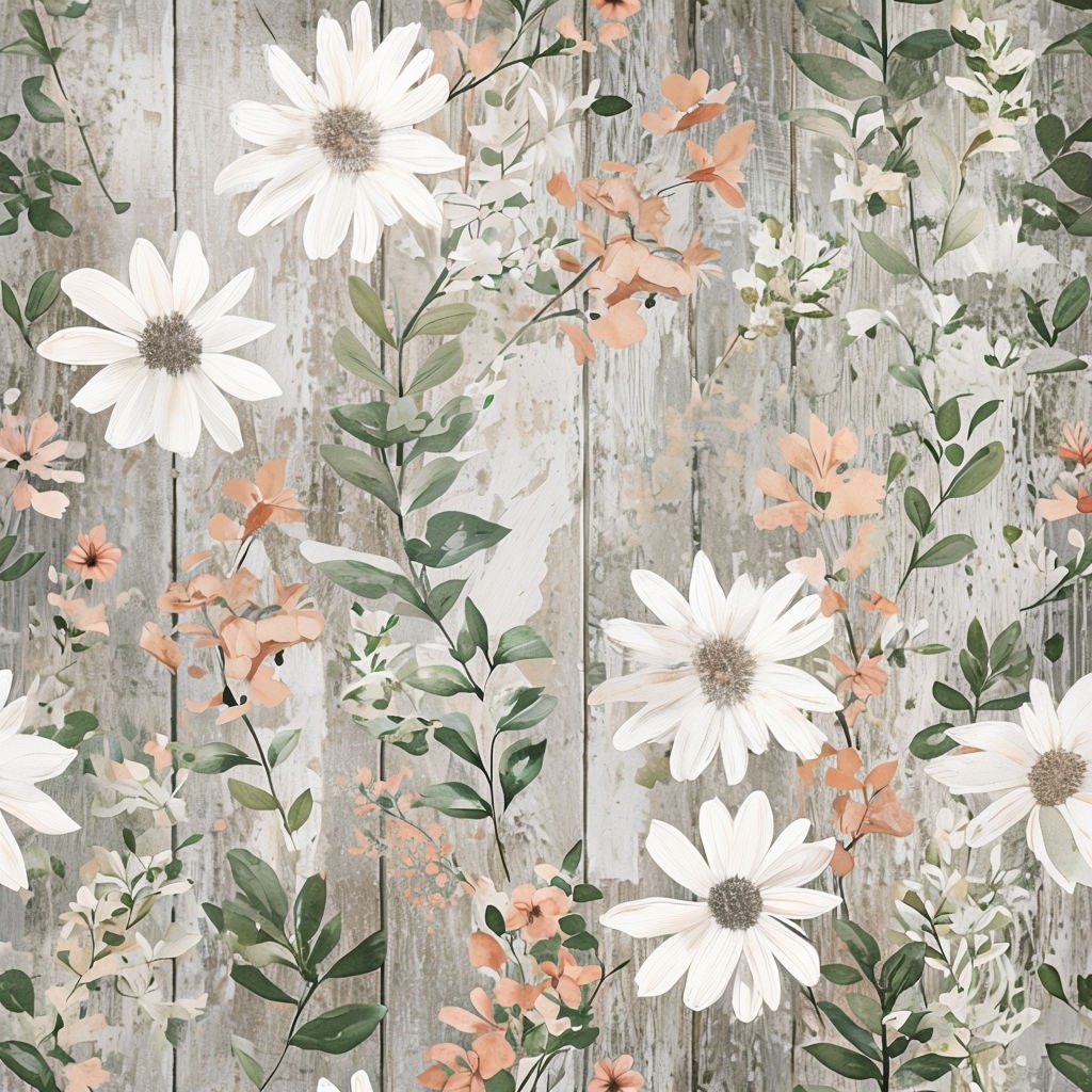 Rustic Vintage Floral Seamless Pattern 