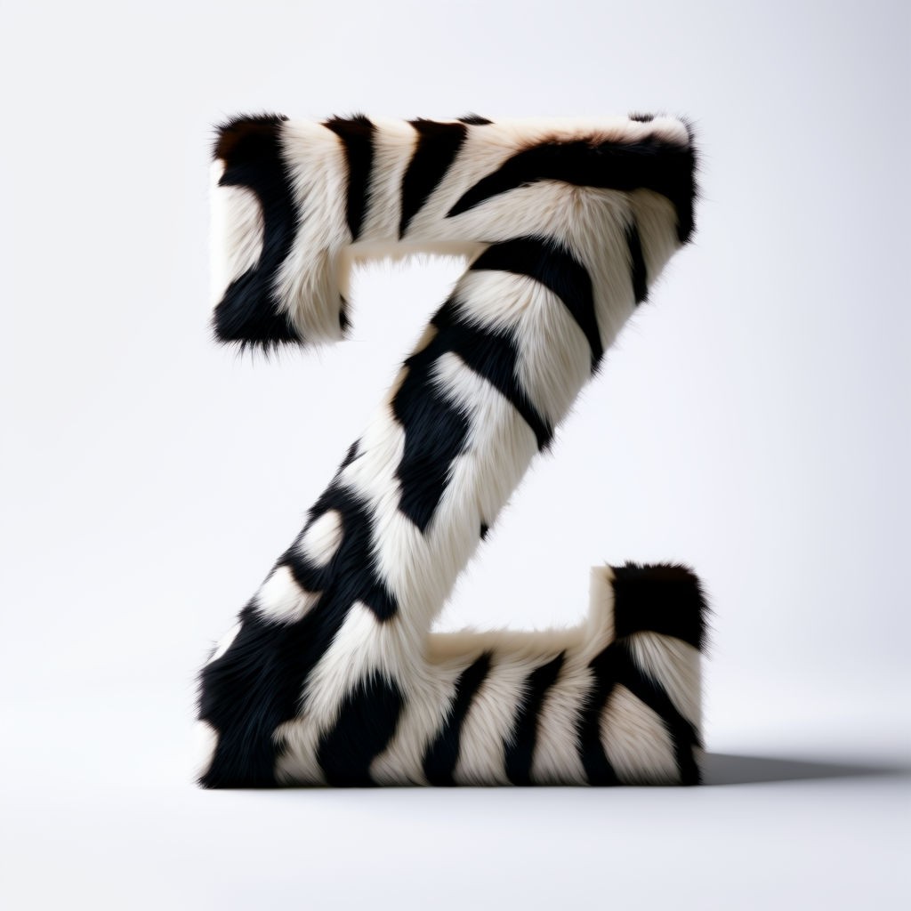 Vibrant Zebra Fur Monogram Letter Z 