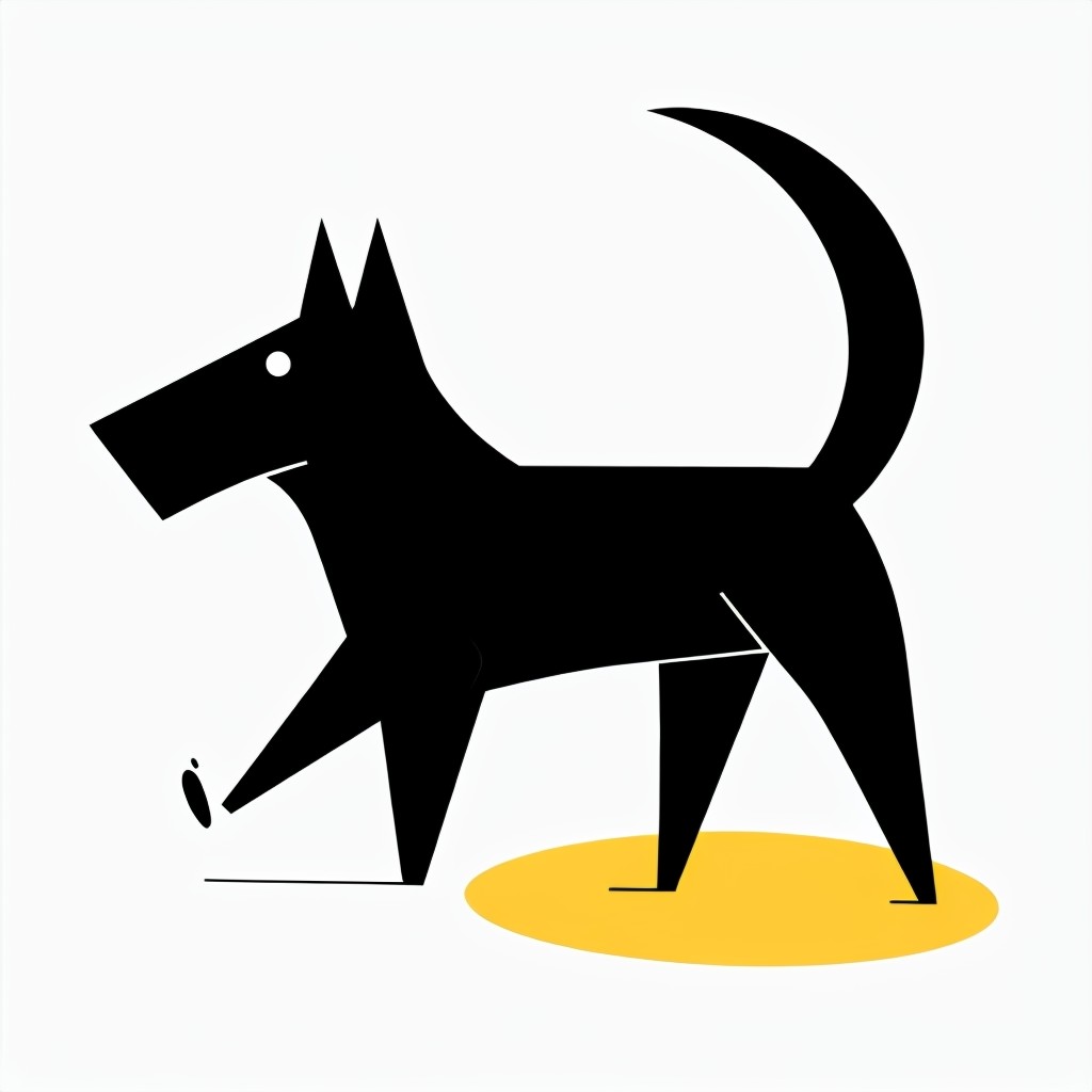 Minimalist Black Silhouette Dog Illustration