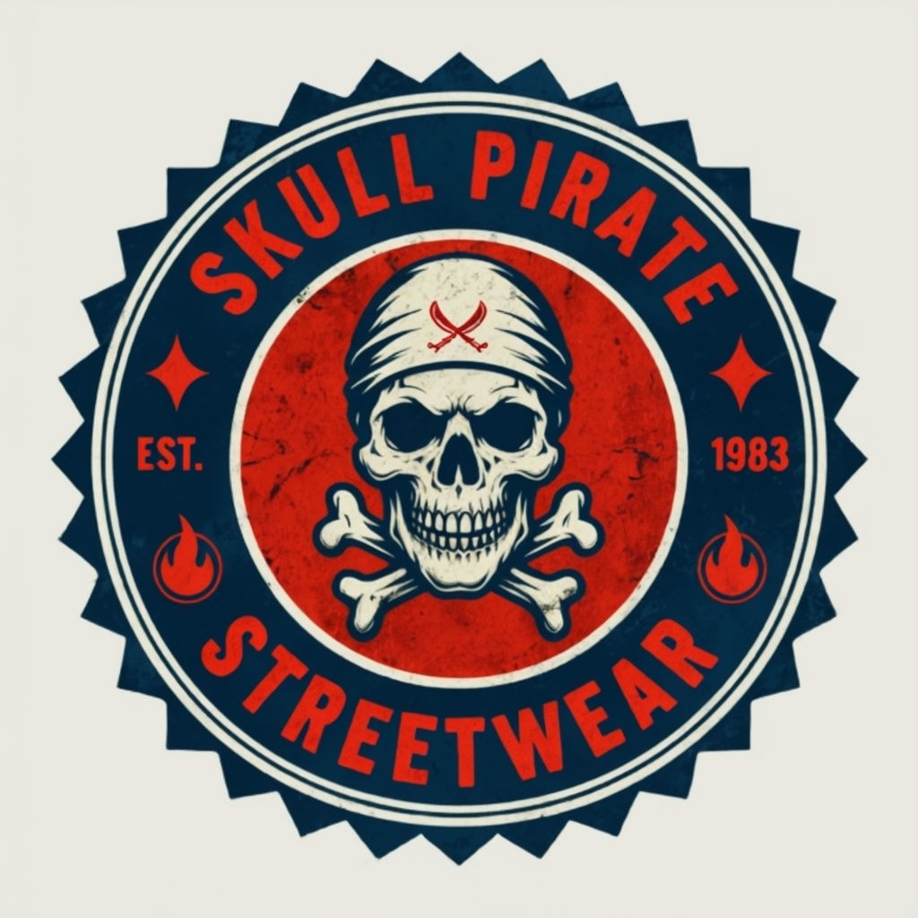 Vintage Skull Pirate Streetwear Logo