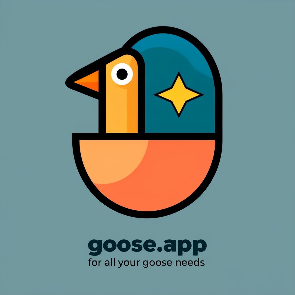 Modern Geometric Goose Logo Design for Goose App