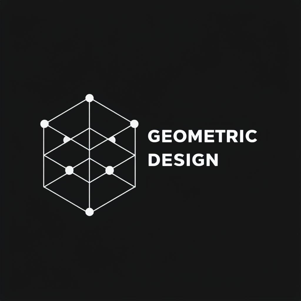 Minimalist White Geometric Design Logo on Black Background