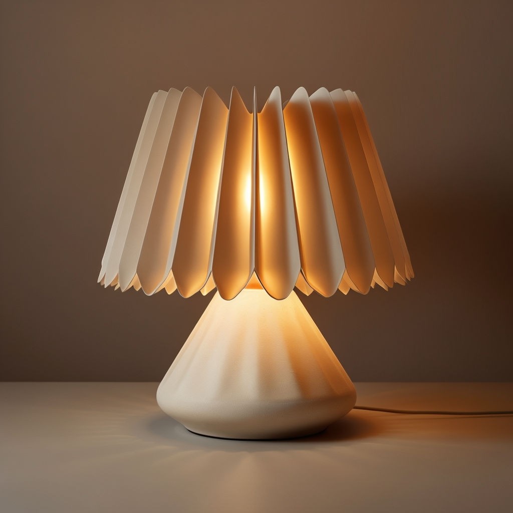 Modern Pleated Table Lamp Design Photograph for Cozy Ambiance Art