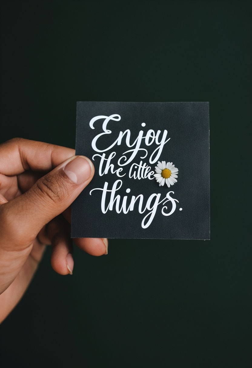 Enjoy the Little Things Inspirational Hand Photography Social Media Post