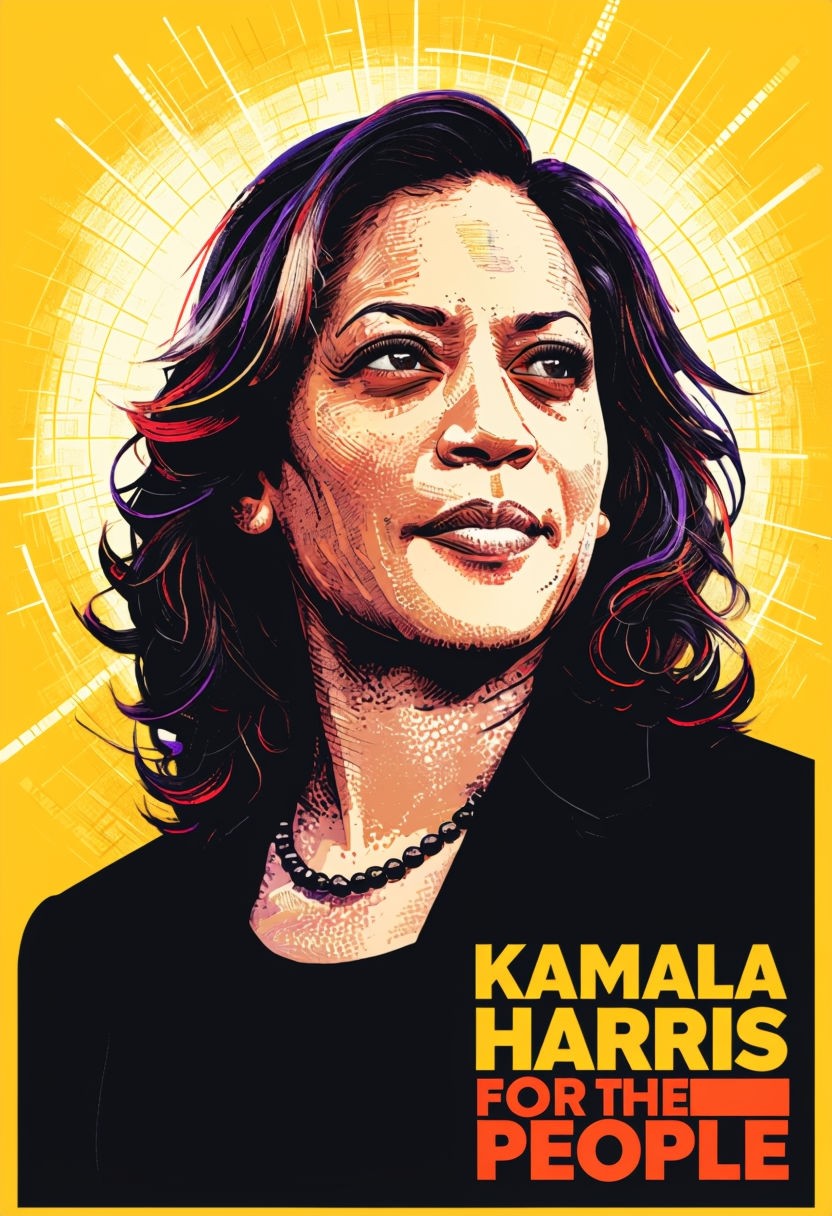 Empowering Pop-Art Portrait of Kamala Harris Poster