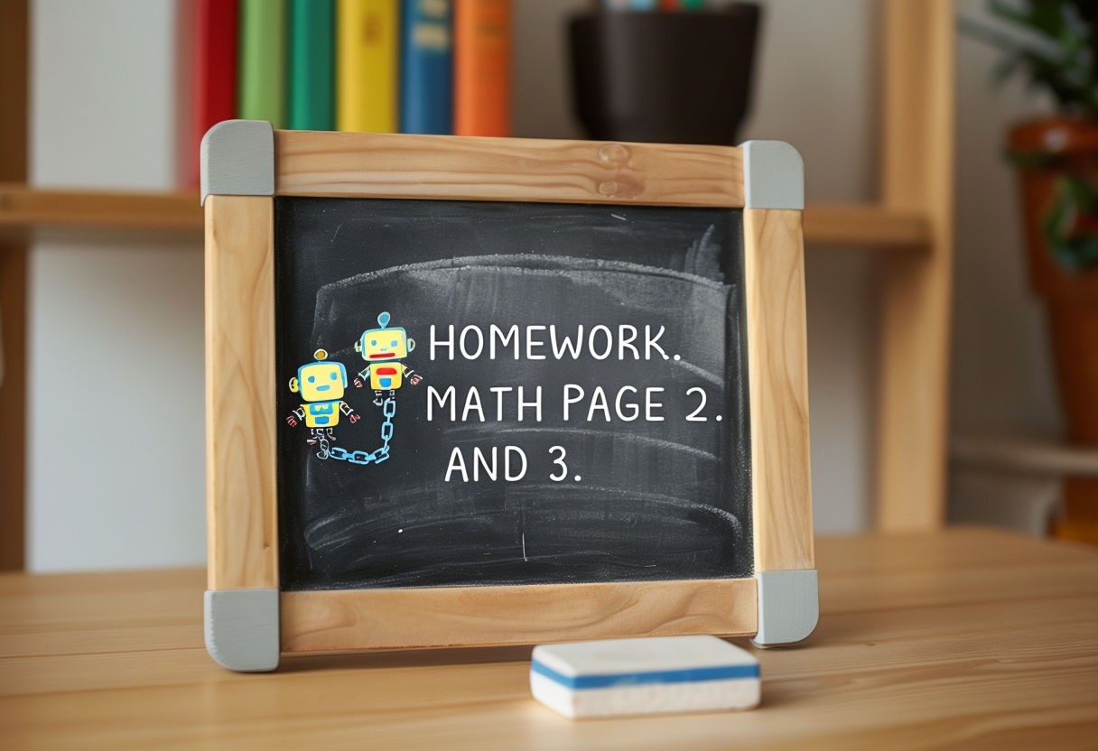 Playful Homework Math Board Illustration for Kids Poster