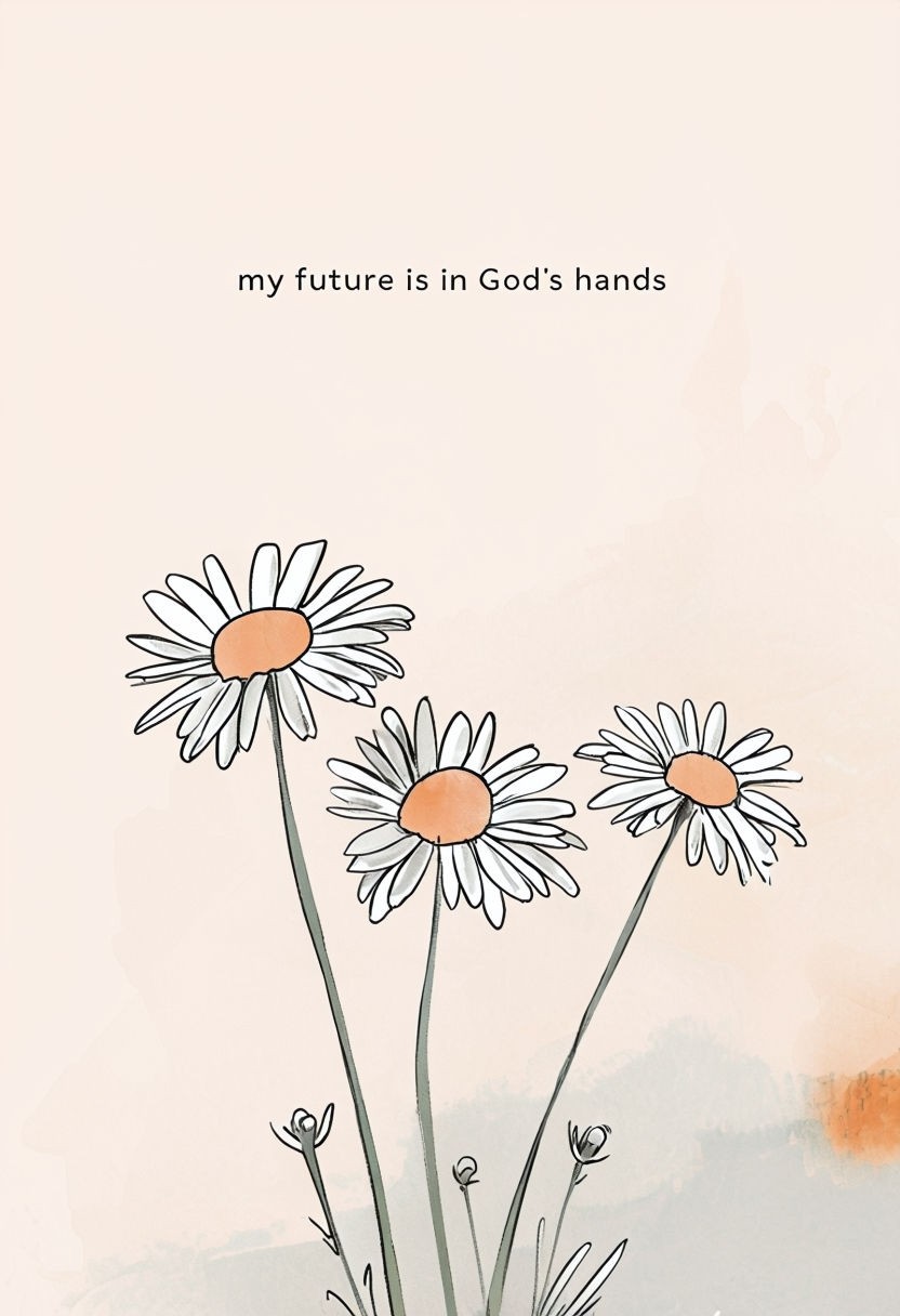 Minimalist Daisy Illustration with Inspirational Quote EBook Cover