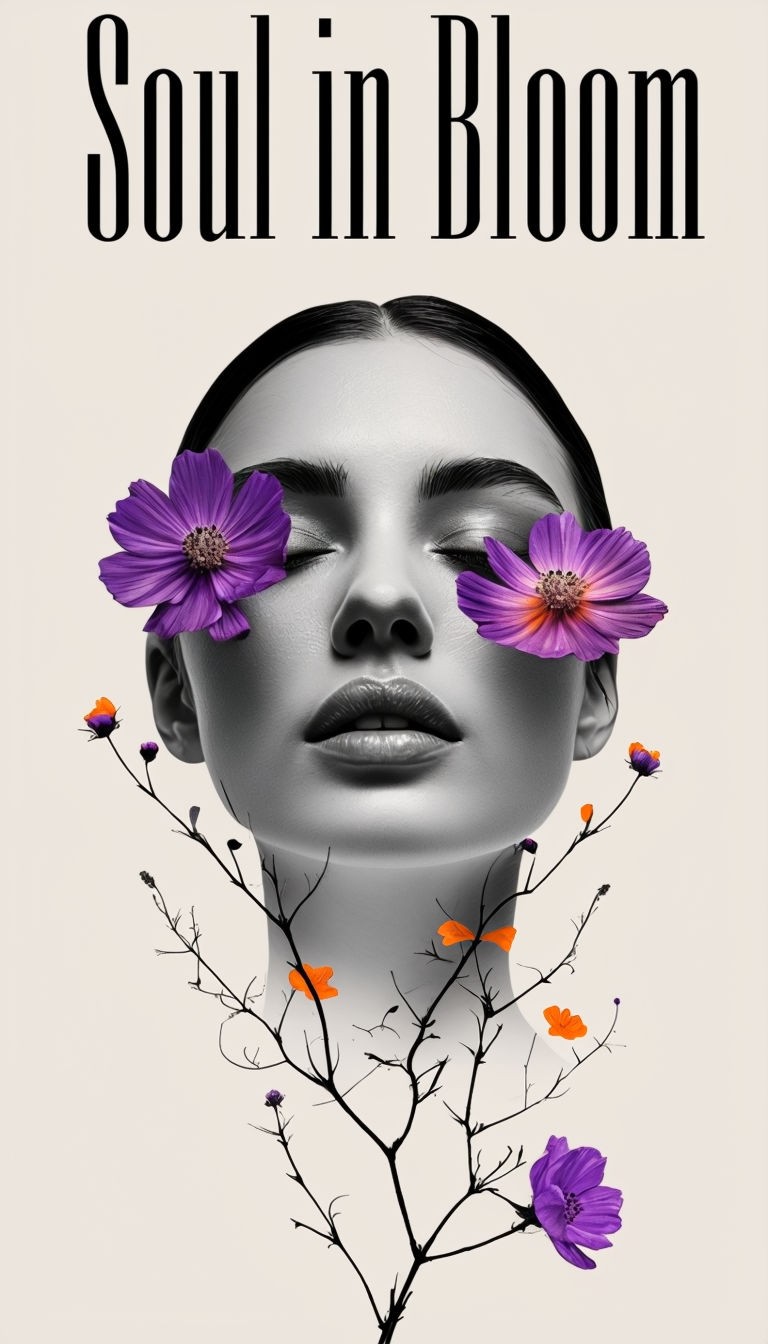 Soul in Bloom Surrealistic Digital Art Poster