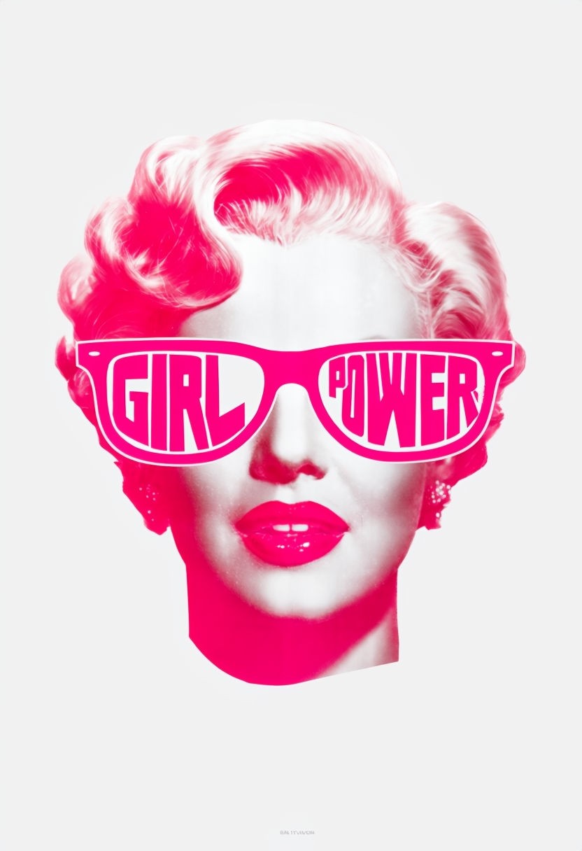 Marilyn Monroe Girl Power Poster with Creative Typography and High Contrast Design