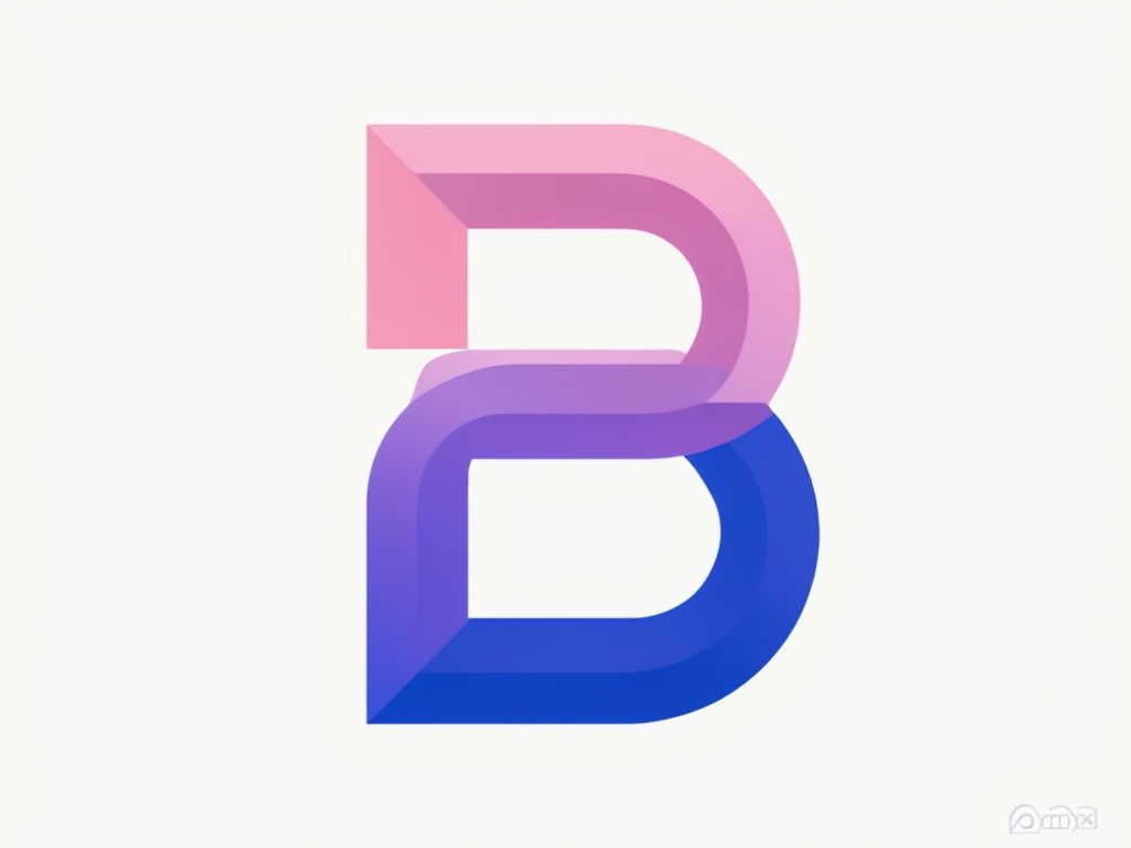 Modern Minimalist BD Logo with Gradient Colors