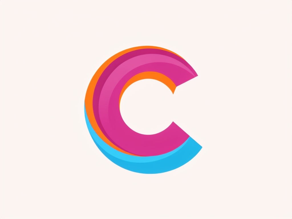 Vibrant Modern 'C' Logo Design with Dynamic Color Play