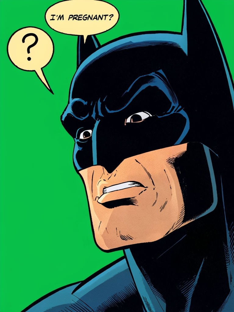 Comic Book Batman Surprised Expression Art with Humor Speech Bubbles Meme