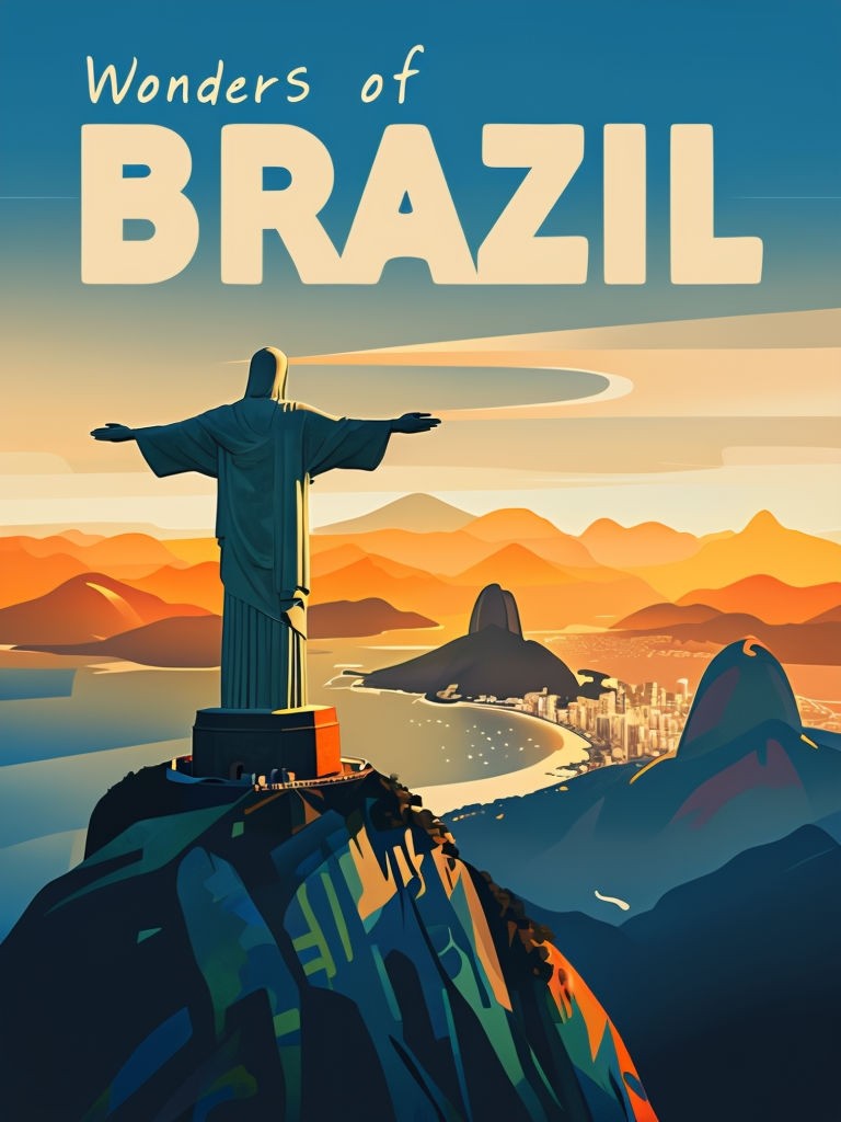 Vintage Christ the Redeemer Travel Poster Showcasing the Wonders of ...