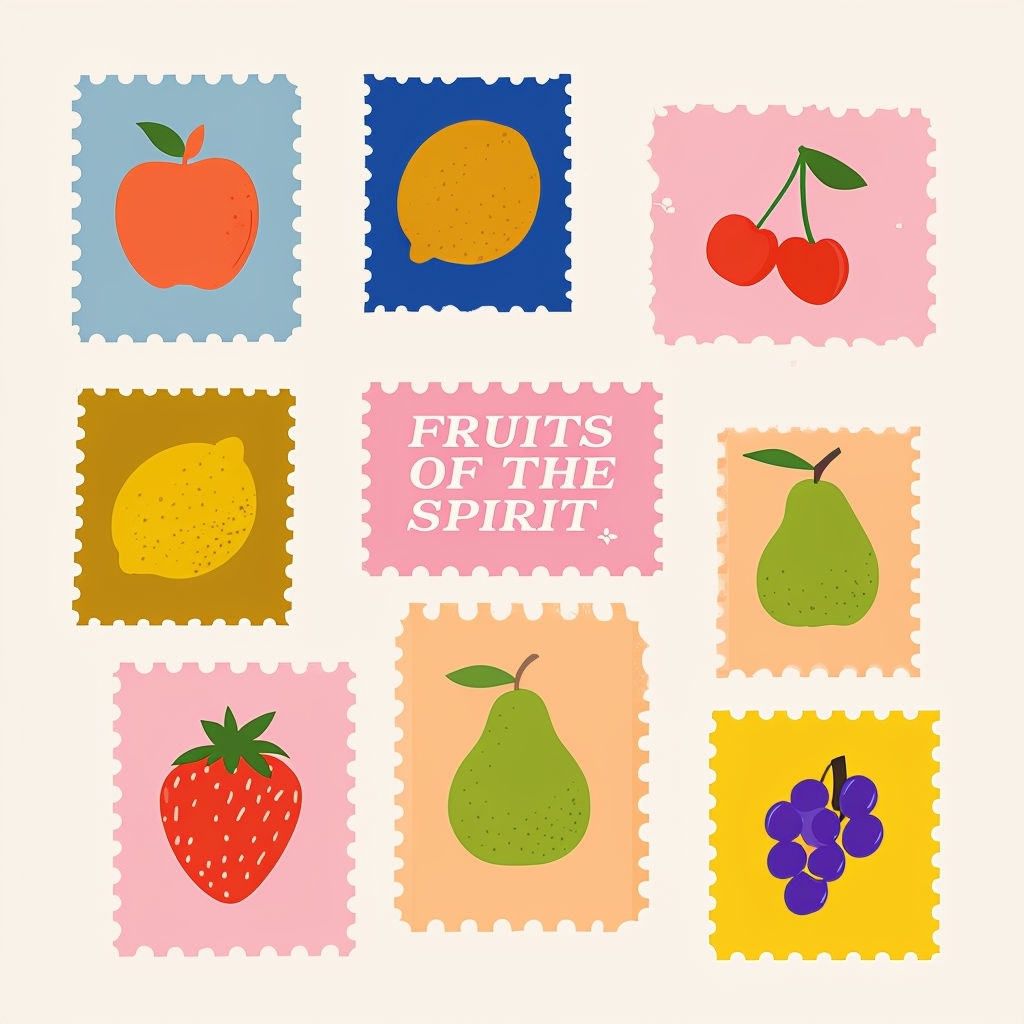 Cheerful Colorful Postage Stamps Seamless Pattern Design
