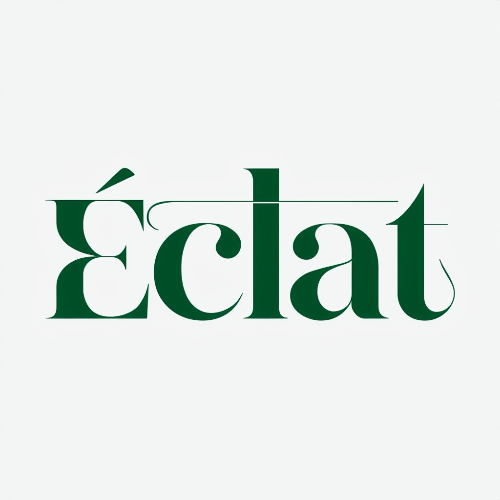Elegant Modern Éclat Logo Design in Forest Green Colors