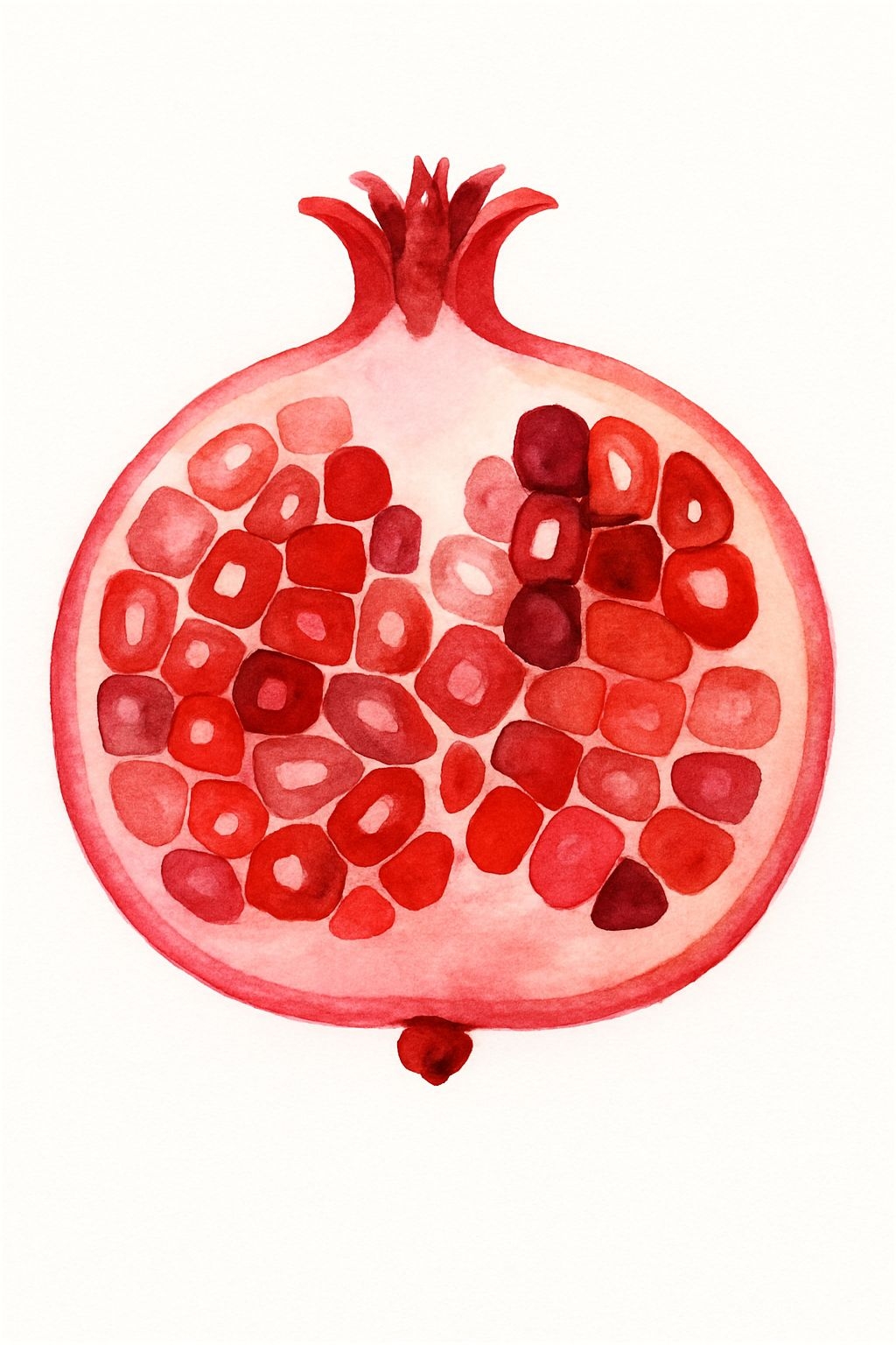 Vibrant Watercolor Pomegranate Cross-Section T-Shirt