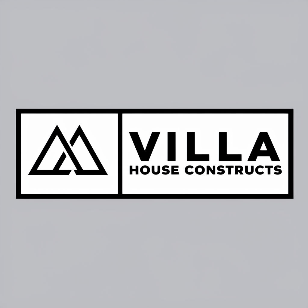 Modern Minimalist Logo Design for Villa House Constructs Logo