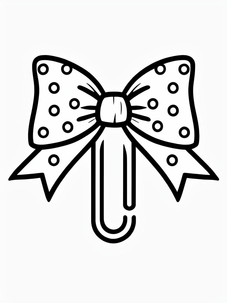 Decorative Bow Paper Clip Black and White Coloring Page