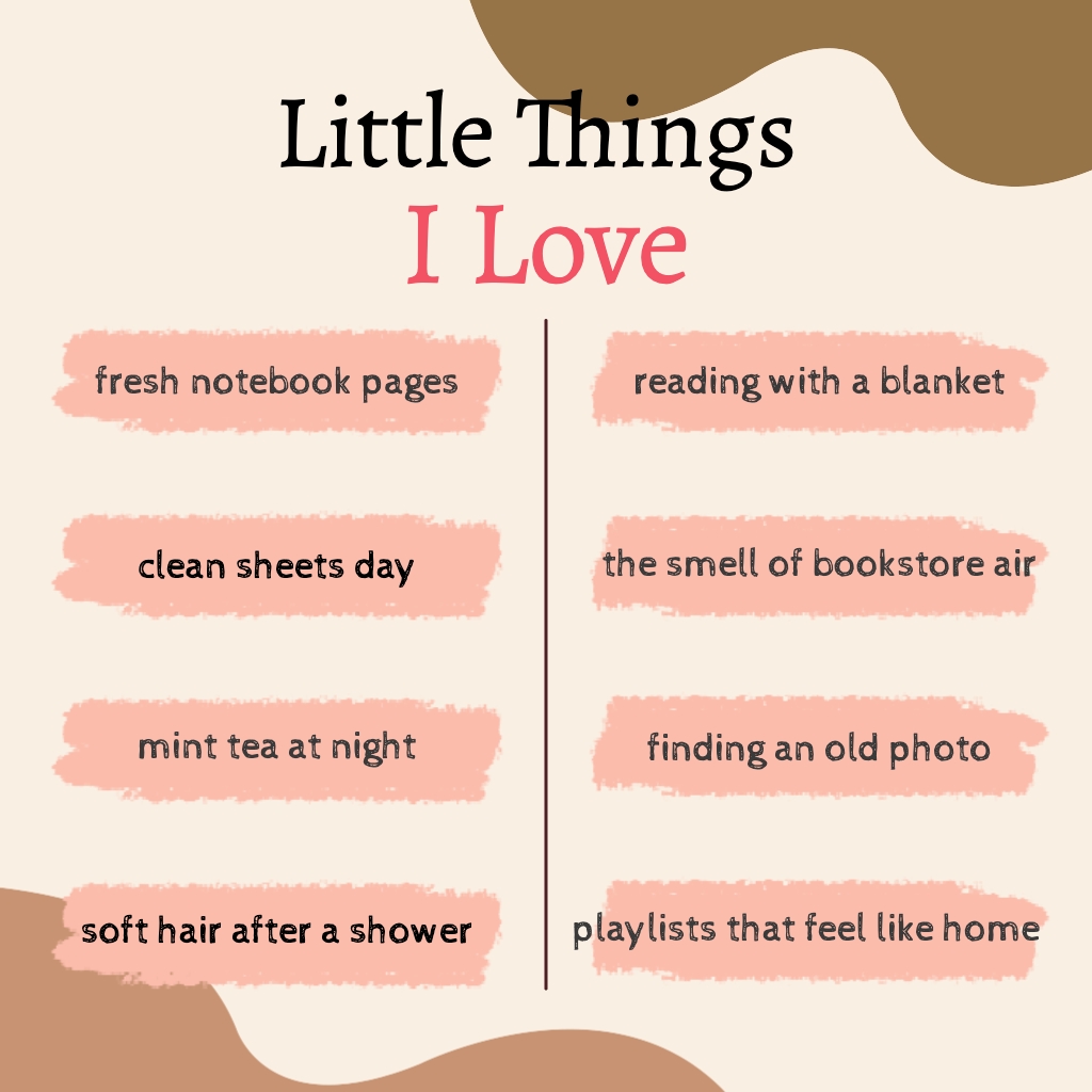 Minimalist Infographic of Little Things I Love for Instagram Posts