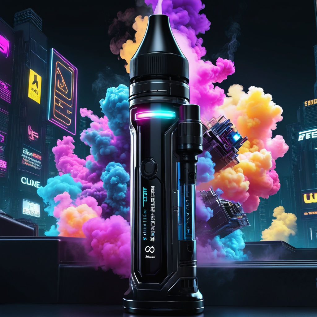 Cyberpunk style e-cigarette advertisement