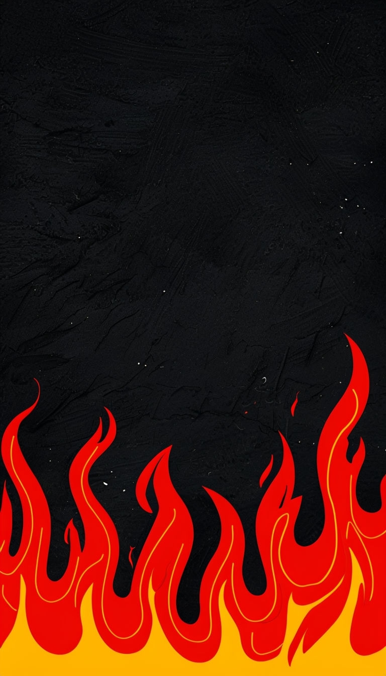 Vibrant Red and Yellow Flames Illustration Phone Case Cover