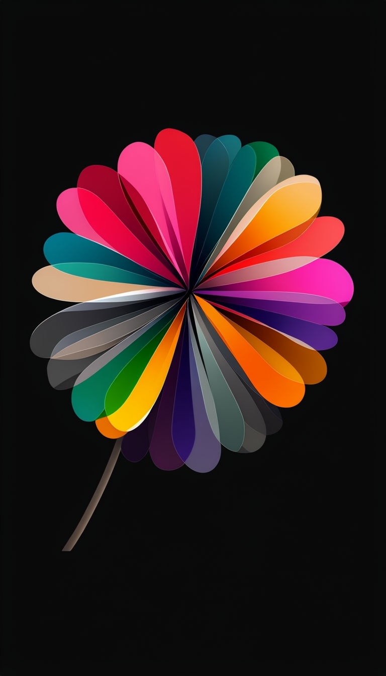 Vibrant Multicolored Flower Minimalist Design Mobile Wallpaper