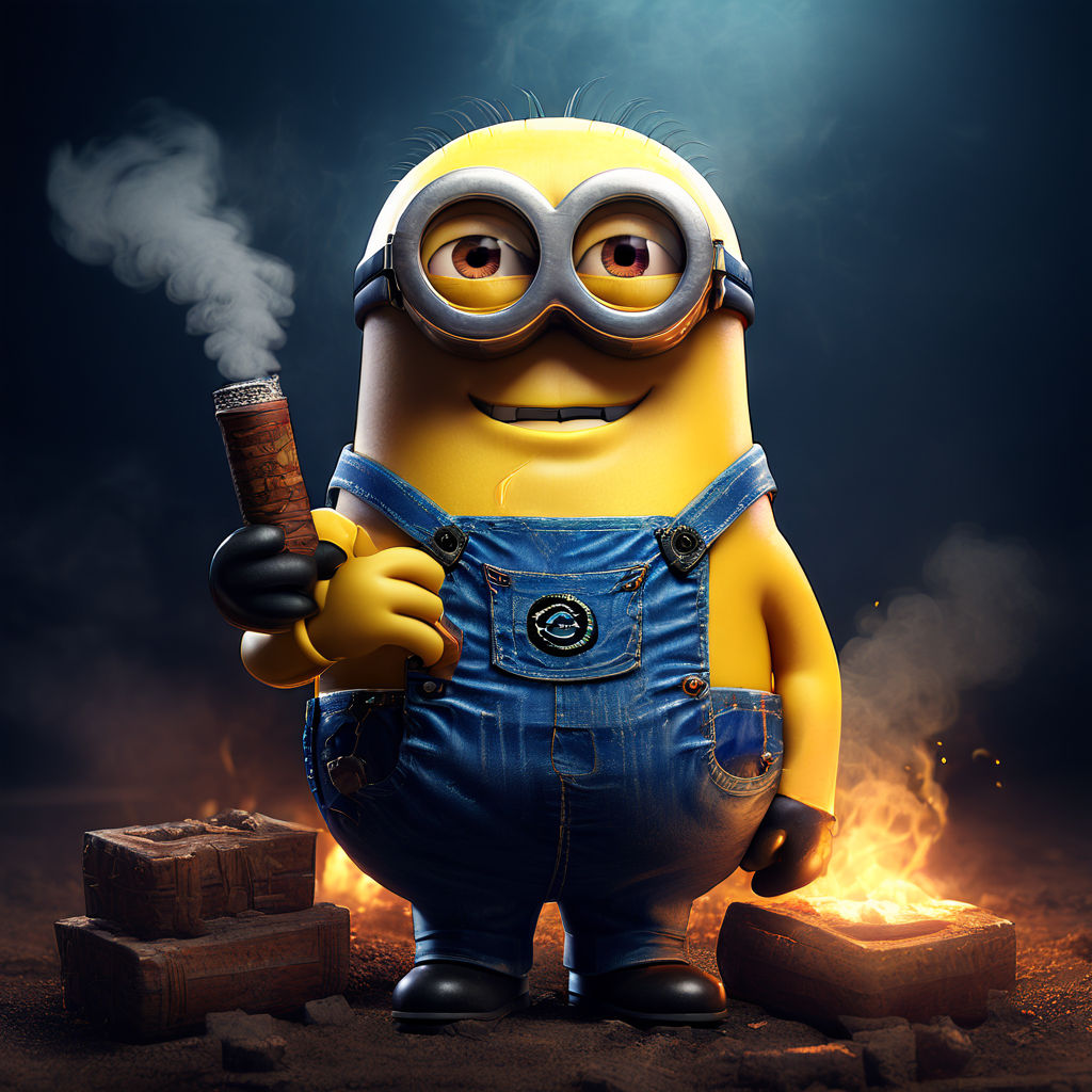 A minion from Minion smoking a cigar. by Lucas Riley - Playground