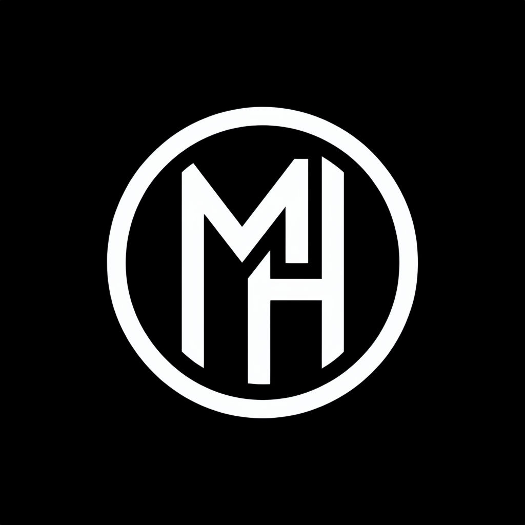 Modern Minimalist MH Intersected Logo Design Monogram