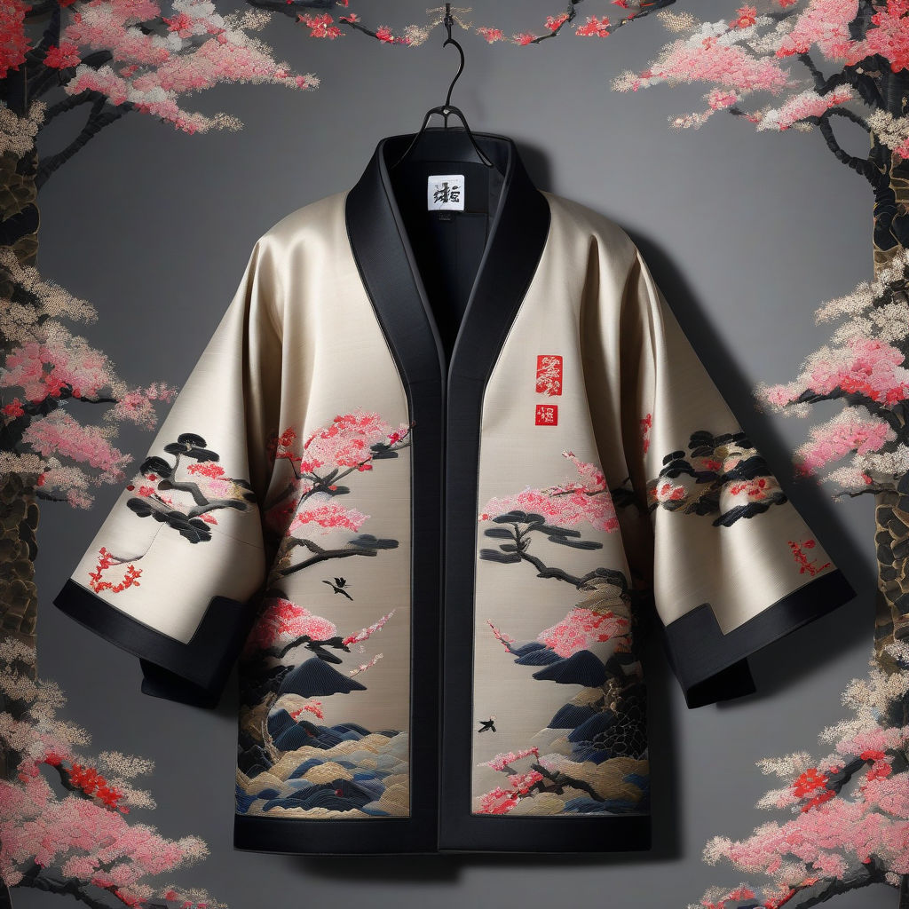 Samurai jacket embroidered with undefeated symbols by The Demi god ...