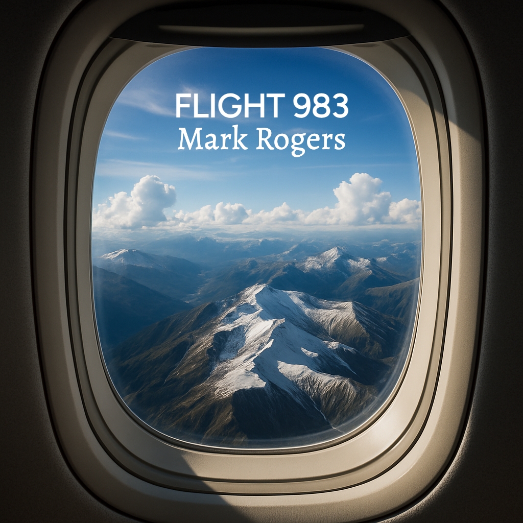 Aerial View of Snow-Capped Mountains from Airplane Window Album Cover