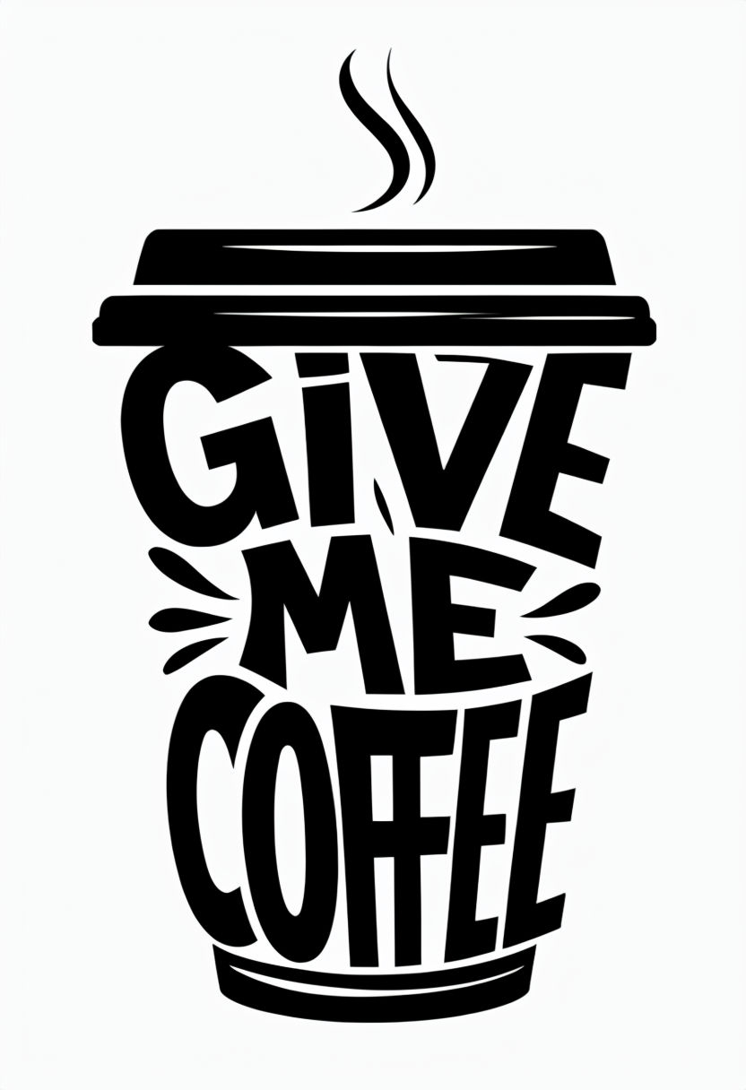 Bold Give Me Coffee Typography T-shirt