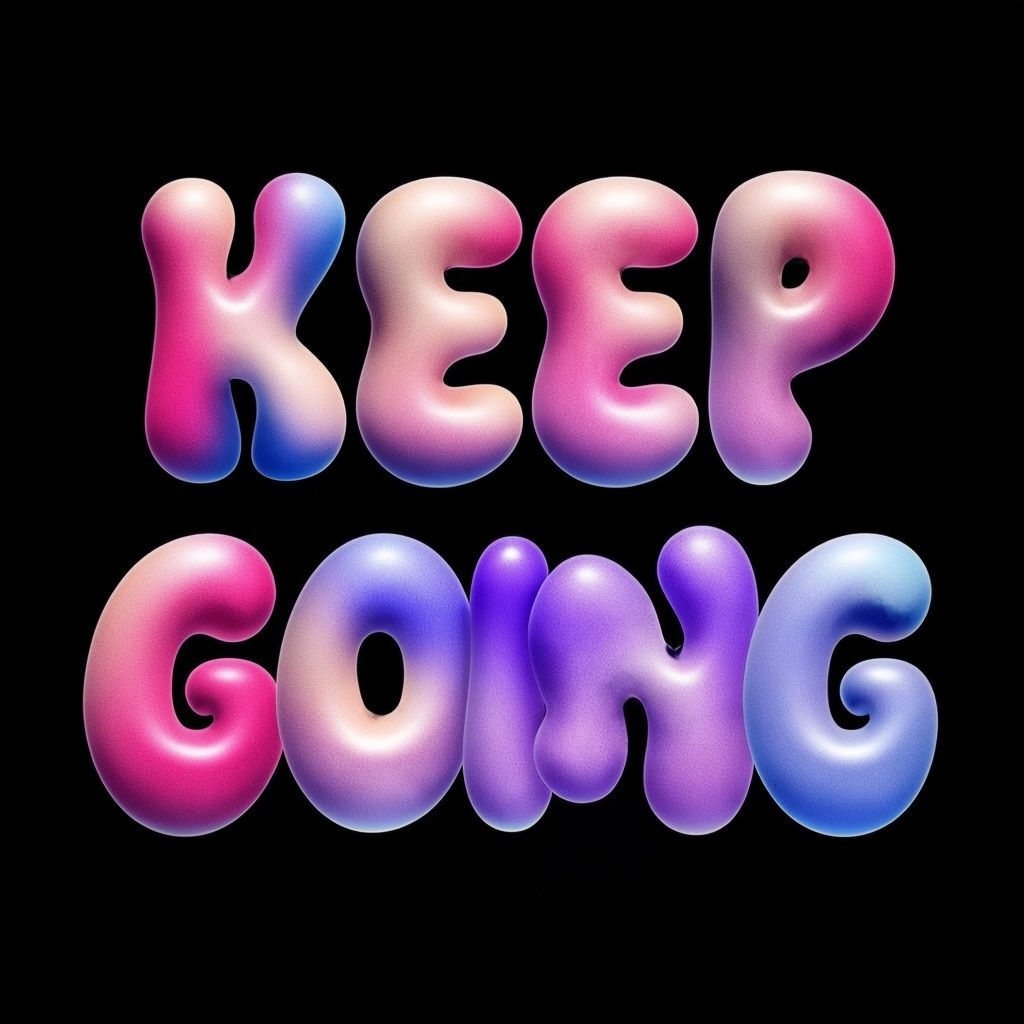 Vibrant 3D Keep Going Motivational Typography Poster