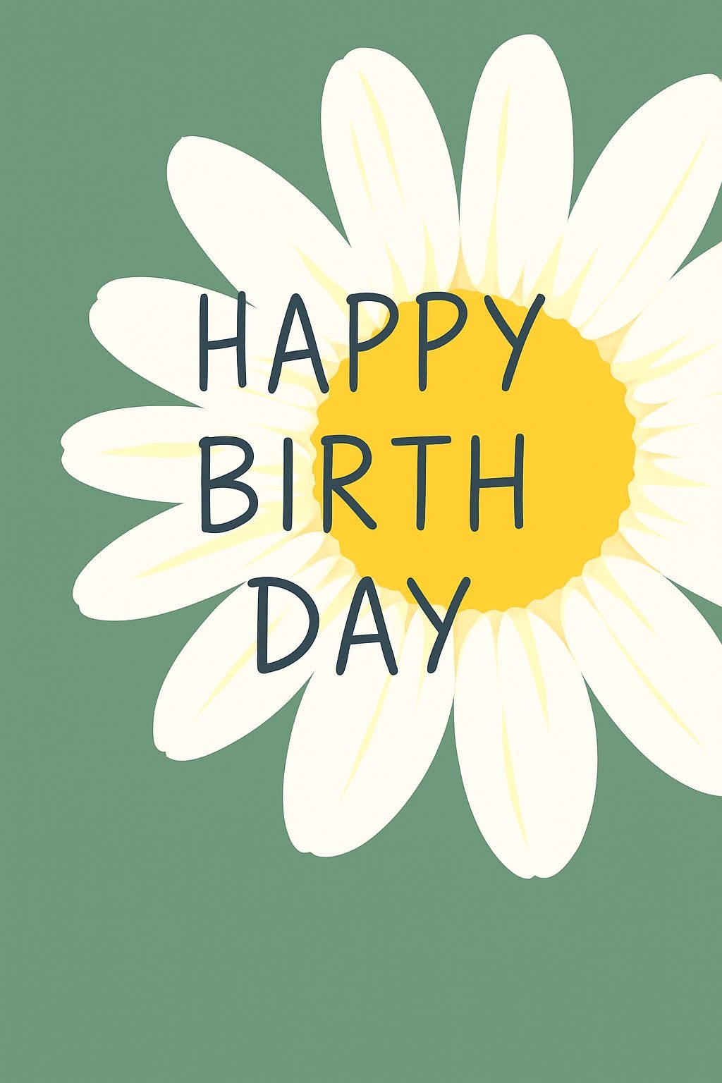 Minimalist White Daisy Birthday Greeting Card Design