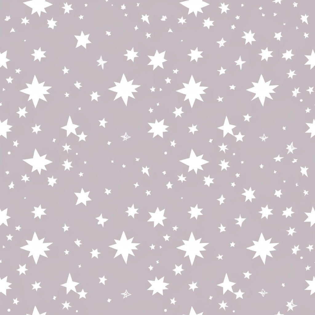 Whimsical White Star Pattern on Grayish-Pink Background Seamless Pattern