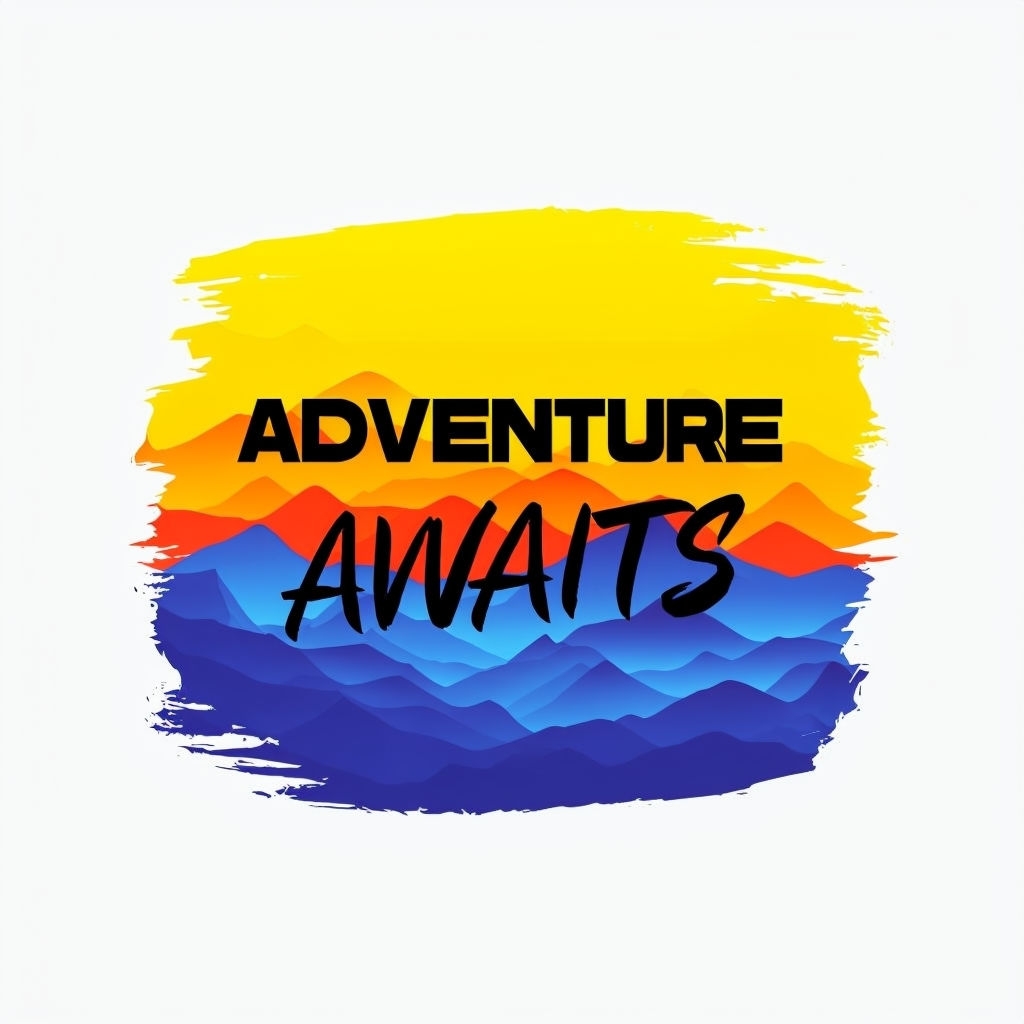 Vibrant Adventure Awaits Brushstroke Graphic T-Shirt