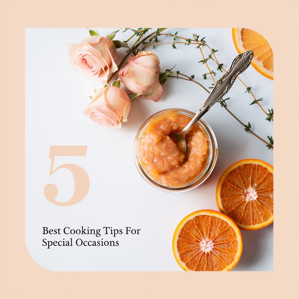 Elegant Culinary Flat Lay with Cooking Tips for Social Media Post