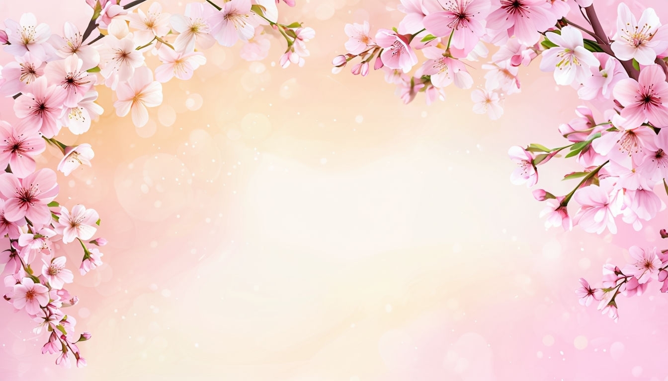 Serene Springtime Cherry Blossom Digital Background Design