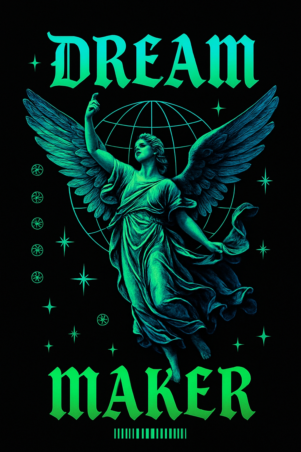 Mystical Neon Green Angel Dream Maker T-Shirt