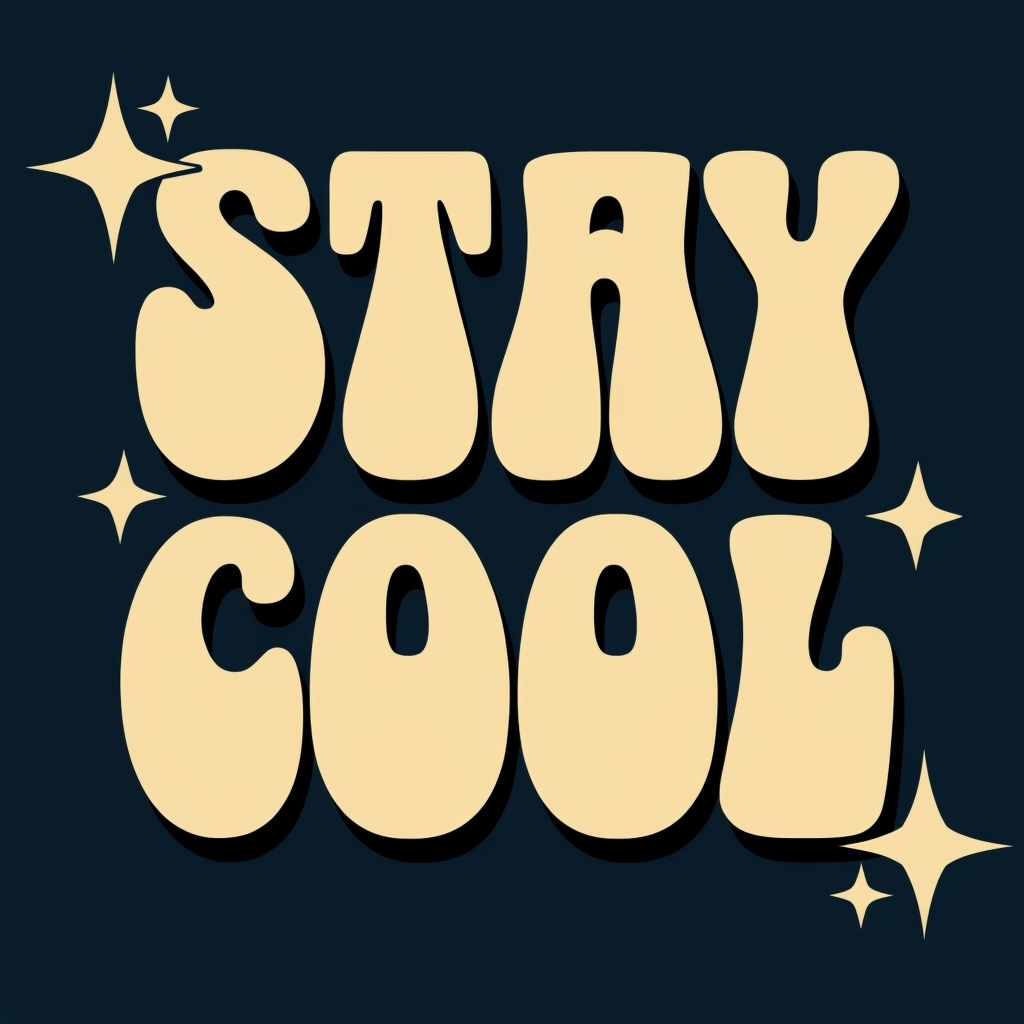 Retro Stay Cool Typography Design T-Shirt