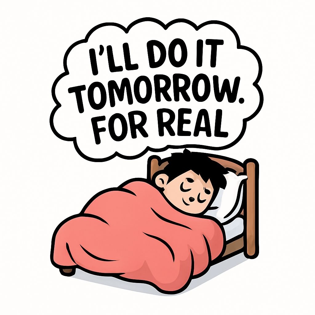 Peaceful Sleeping Character with Motivational Quote Sticker