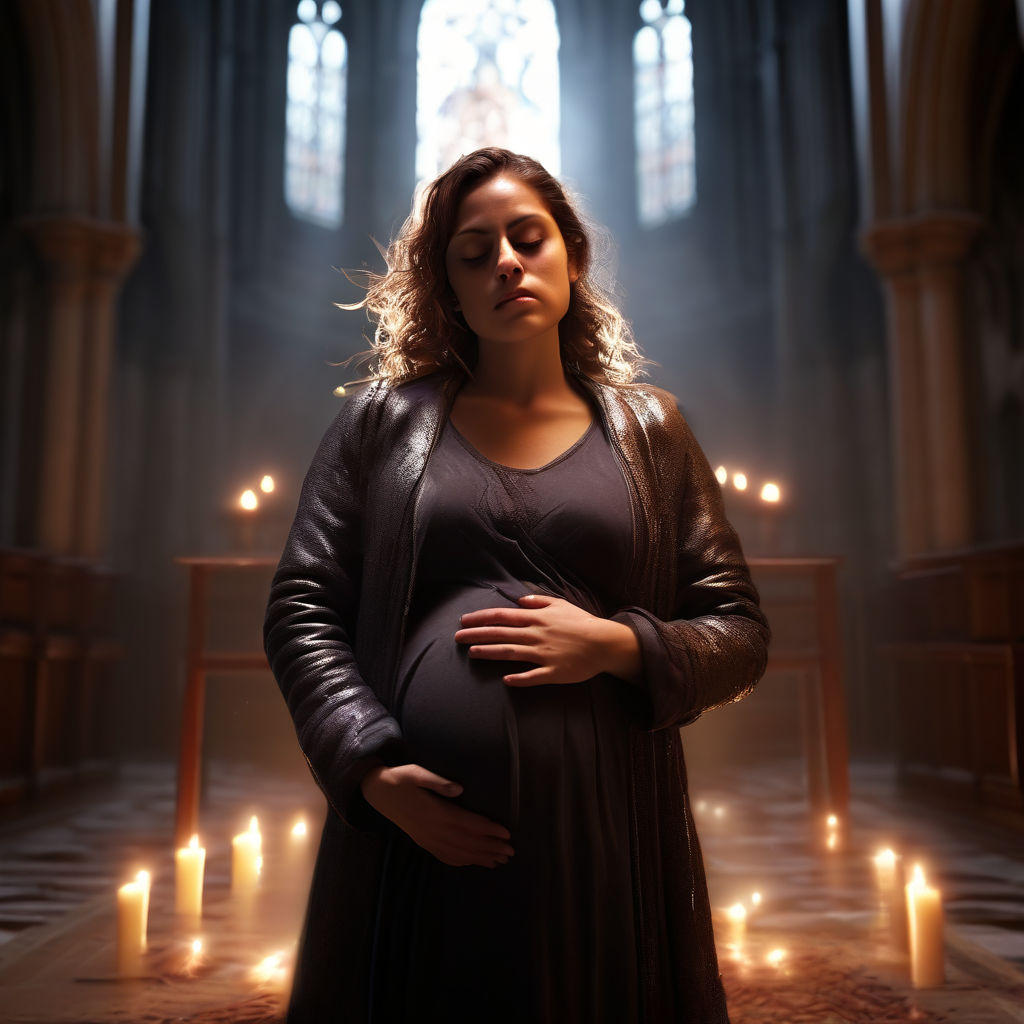 Pregnant Vanessa kirby in a Domatrix latex suit in lesbian kiss with  pregnant emma Watson at a funeral as they perform a lesbian hug.