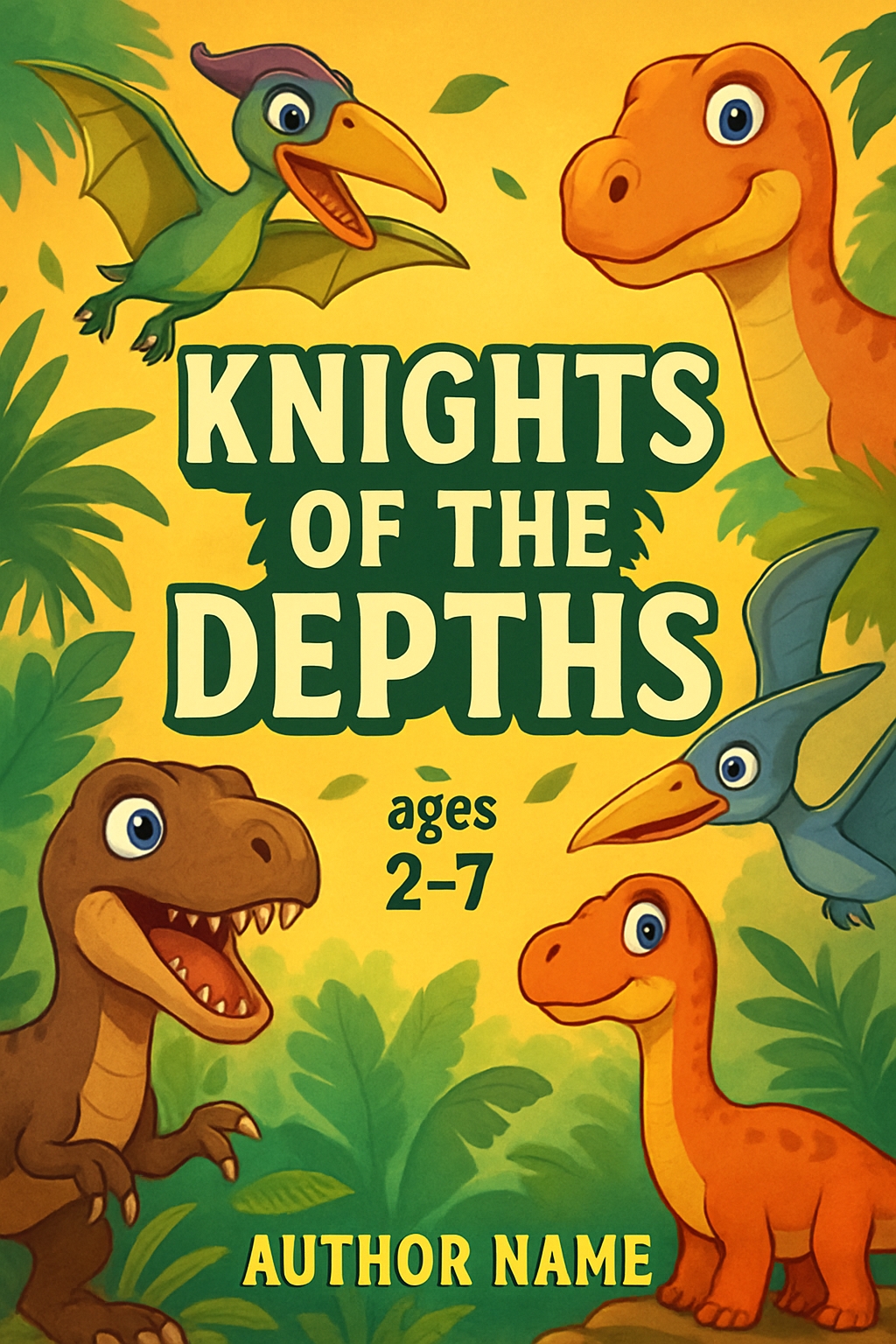 Colorful Cartoon Dinosaurs Adventure EBook Cover