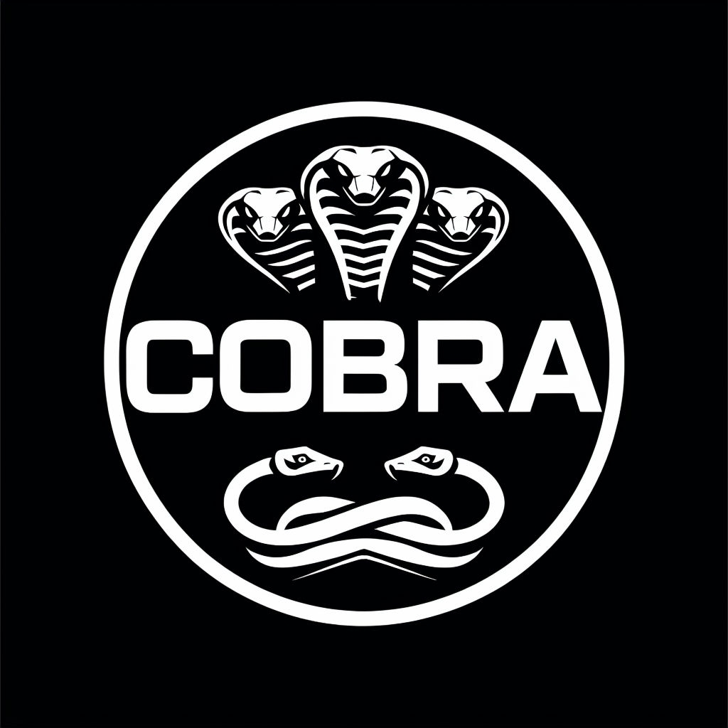 Bold Monochrome COBRA Logo Design T-Shirt