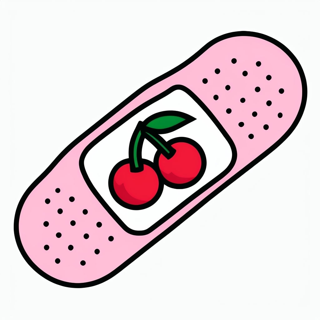 Charming Cartoon Band-Aid with Cherry Design Sticker