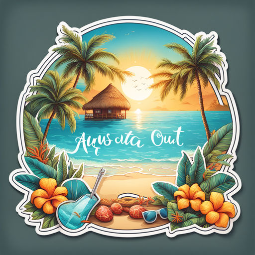 Tropical sticker featuring brand 